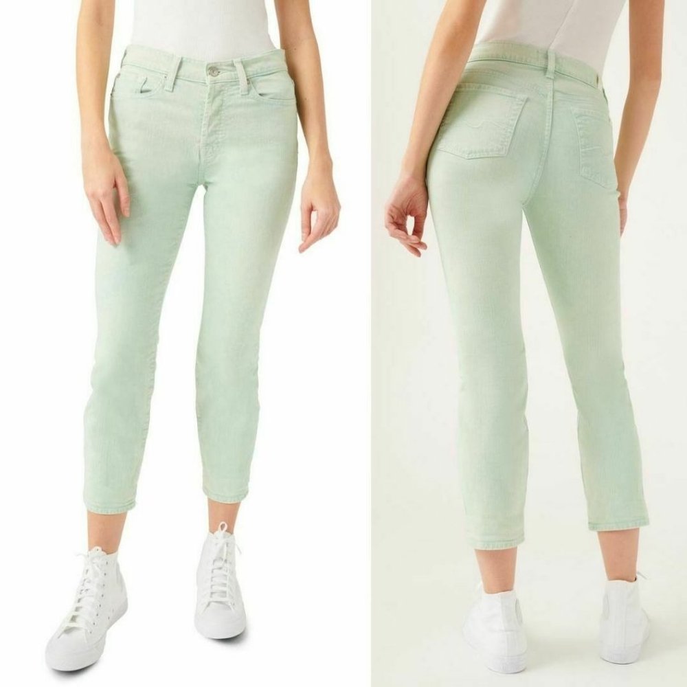 7 For All Mankind Women's Size 8 Mint Josefina High Waist Boyfriend Jeans